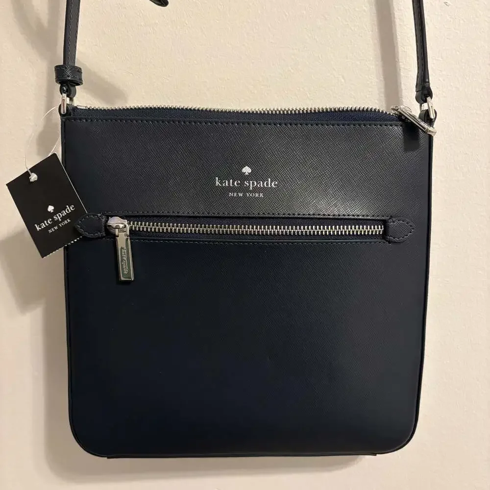 New Kate Spade Sadie Large Crossbody Navy Saffiano Leather Handbag